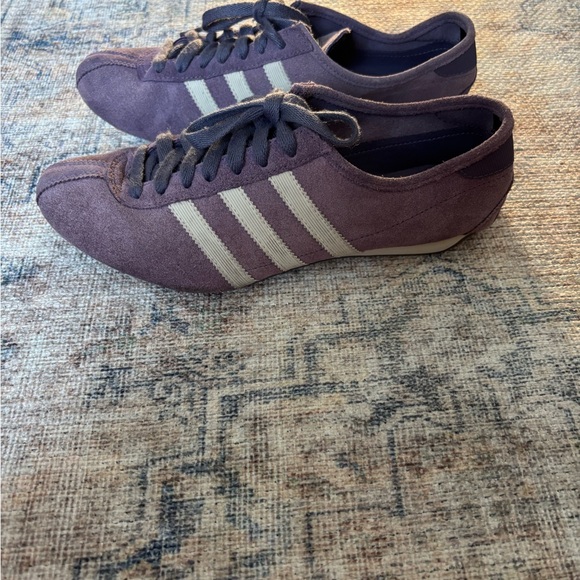 Adidas Okapi Purple Suede Shoes with White Stripes - Picture 9 of 14